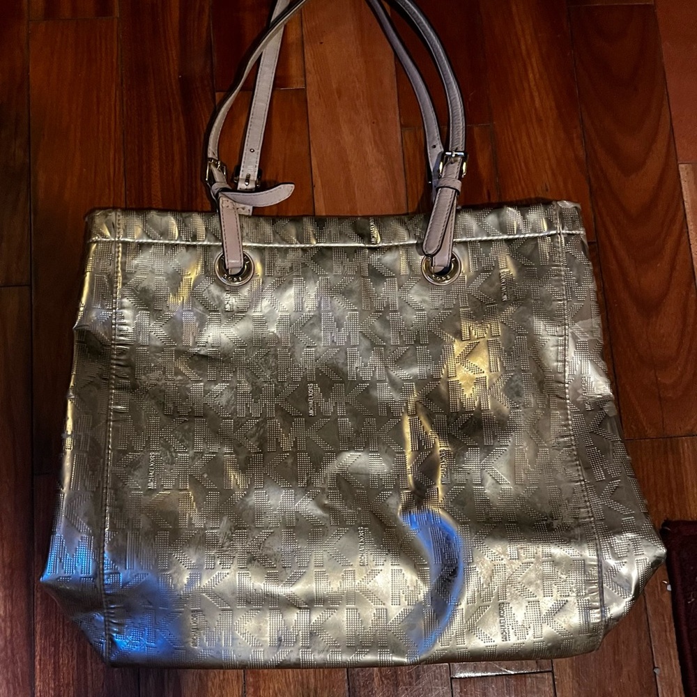 Michael Kors Metallic Gold Logo Tote